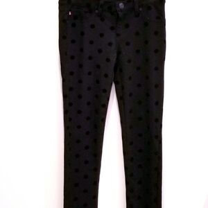 Vigoss black leggings with velour dots size 14